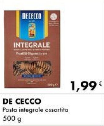 Iper Tosano DE CECCO Pasta integrale assortita 500 g offerta