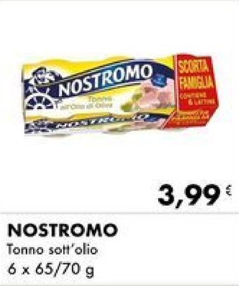 Iper Tosano NOSTROMO Tonno sott'olio 6 x 65/70 g offerta