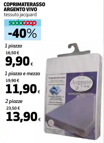 Coop Argento Vivo Coprimaterasso 1 Piazza offerta