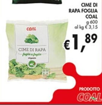 Coal CIME DI RAPA FOGLIA COAL g 600 offerta