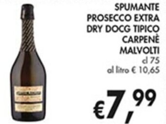 SPUMANTE PROSECCO EXTRA DRY DOCG TIPICO CARPENE MALVOLTI cl 75