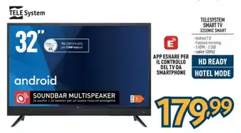 Sinergy TELESYSTEM SMART TV 32SONIC SMART offerta