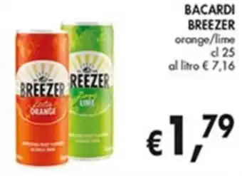 Coal BACARDI BREEZER orange/lime cl 25 offerta