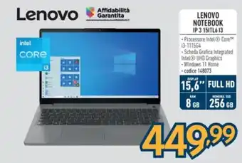 LENOVO NOTEBOOK IP 3 15ITL6 I3