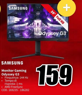 MediaWorld SAMSUNG Monitor Gaming Odyssey G3 offerta