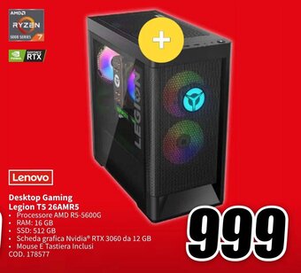 MediaWorld Lenovo Desktop Gaming Legion T5 26AMR5 offerta