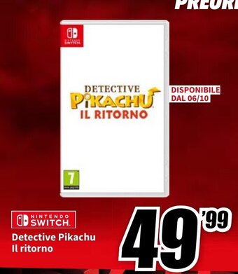 MediaWorld Nintendo Switch Detective Pikachu Il ritorno offerta