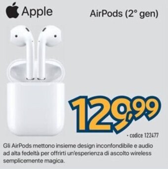 Sinergy Apple AirPods (2° gen) offerta