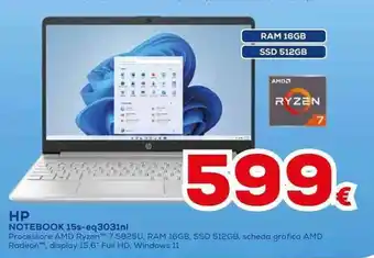 Euronics HP NOTEBOOK 15s-eq3031nl offerta