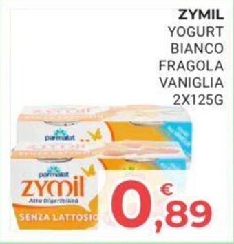 Eté ZYMIL YOGURT BIANCO FRAGOLA VANIGLIA 2X125G offerta