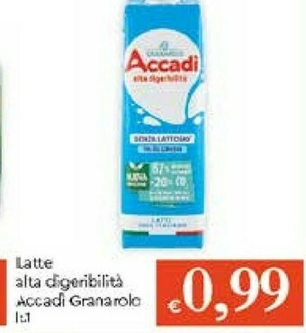 Galassia Granarolo Latte Scremato Accadì Alta Digeribilità offerta