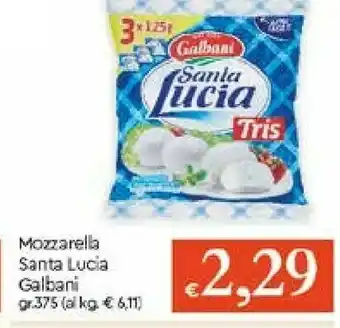 Galassia Galbani Santa Lucia Tris Mozzarella 375 G(ml) offerta