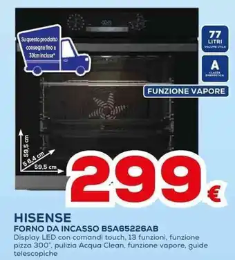 Euronics HISENSE FORNO DA INCASSO BSA65226AB offerta