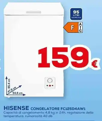 Euronics HISENSE CONGELATORE FC125D4AW1 offerta