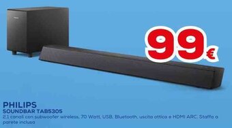 Euronics PHILIPS SOUNDBAR TAB5305 offerta