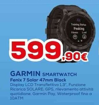 Euronics GARMIN SMARTWATCH Fenix 7 Solar 47mm Black offerta