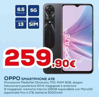 Euronics OPPO SMARTPHONE A78 offerta