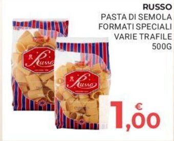 Eté RUSSO PASTA DI SEMOLA FORMATI SPECIALI VARIE TRAFILE 500G offerta