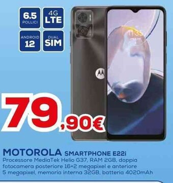 Euronics MOTOROLA SMARTPHONE E22i offerta