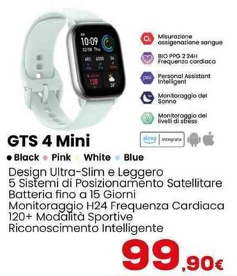 Euronics Amazfit GTS 4 Mini offerta
