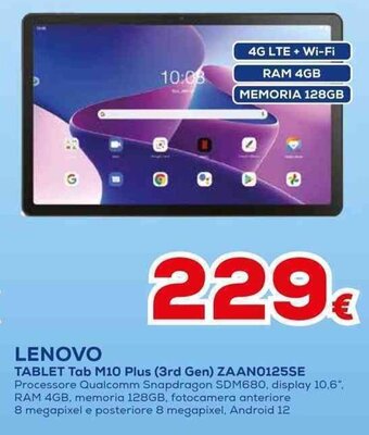 Euronics LENOVO TABLET Tab M10 Plus (3rd Gen) ZAANO125SE offerta