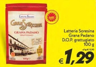 Iper Super Conveniente Latteria Soresina Grana Padano D.O.P. grattugiato 100 g offerta