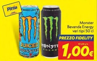 Iper Super Conveniente Monster Bevanda Energy vari tipi 50 cl offerta