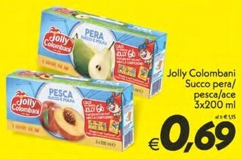 Iper Super Conveniente Jolly Colombani Succo pera/ pesca/ace 3x200 ml offerta