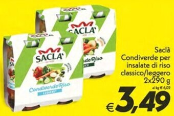 Iper Super Conveniente Saclà Condiverde per insalate di riso classico/leggero 2x290 g offerta