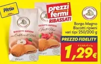 Iper Super Conveniente Borgo Magno Biscotti ripieni vari tipi 250/200 g offerta