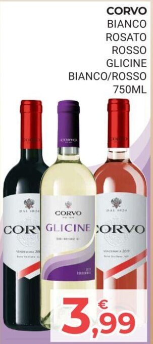 Eté CORVO BIANCO ROSATO ROSSO GLICINE BIANCO/ROSSO 750ML offerta