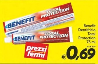 Iper Super Conveniente Benefit Dentifricio Total Protection 75 ml offerta