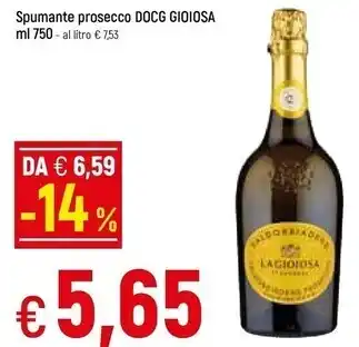 Famila La gioiosa spumante prosecco docg offerta