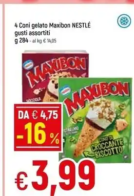 Famila Nestlè 4 coni gelato maxibon gusti assortiti g 284 offerta