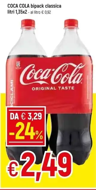 Famila Coca cola bipack classica litri 1,35x2 offerta