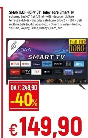 Famila Smart tech 40fv10t1 televisore smart tv offerta
