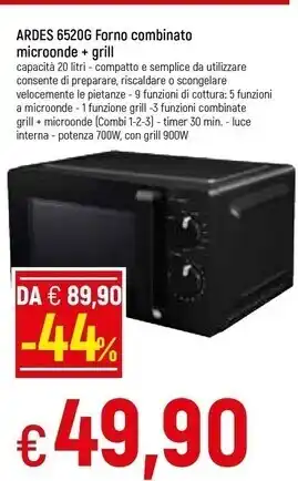 Famila Ardes 6520g forno combinato microonde + grill offerta