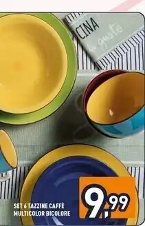 Unieuro Joia home set 6 tazzine caffe multicolor bicolore offerta