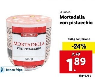Lidl Salumeo mortadella con pistacchio offerta