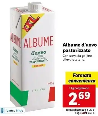 Lidl Albume d'uovo pastorizzato offerta