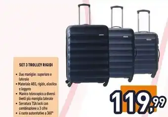 Joia home set tre pezzi trolley rigide 9123 blue