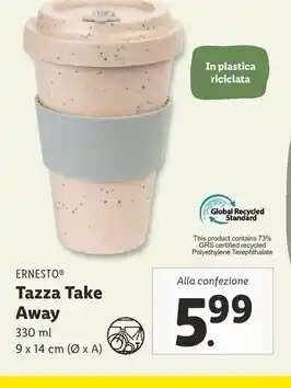 Lidl Ernesto tazza take away offerta