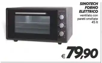 Iper Super Conveniente SINOTECH FORNO ELETTRICO ventilato con pareti smaltate 45 It offerta