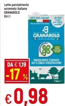 Famila Granarolo latte parzialmente scremato italiano offerta