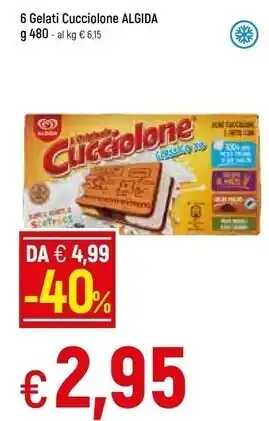 Famila Algida 6 gelati cucciolone g 480 offerta