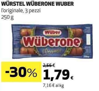 Coop WÜRSTEL WÜBERONE WUBER l'originale, 3 pezzi 250 g offerta