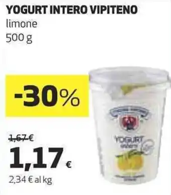 Coop YOGURT INTERO VIPITENO limone 500 g offerta