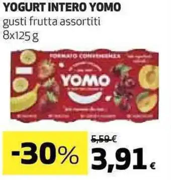 Coop YOGURT INTERO YOMO gusti frutta assortiti 8x125g offerta