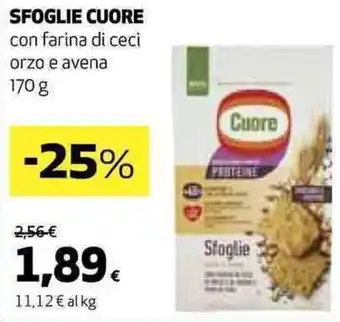 Coop SFOGLIE CUORE con farina di ceci orzo e avena 170 g offerta