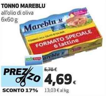 Coop TONNO MAREBLU all'olio di oliva 6x60 g offerta